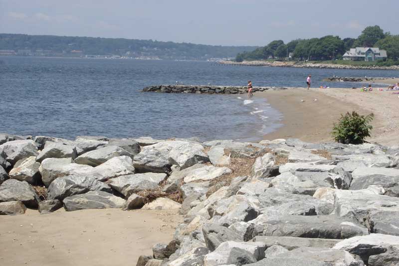 Waterfront view at Oakland Beach in Warwick